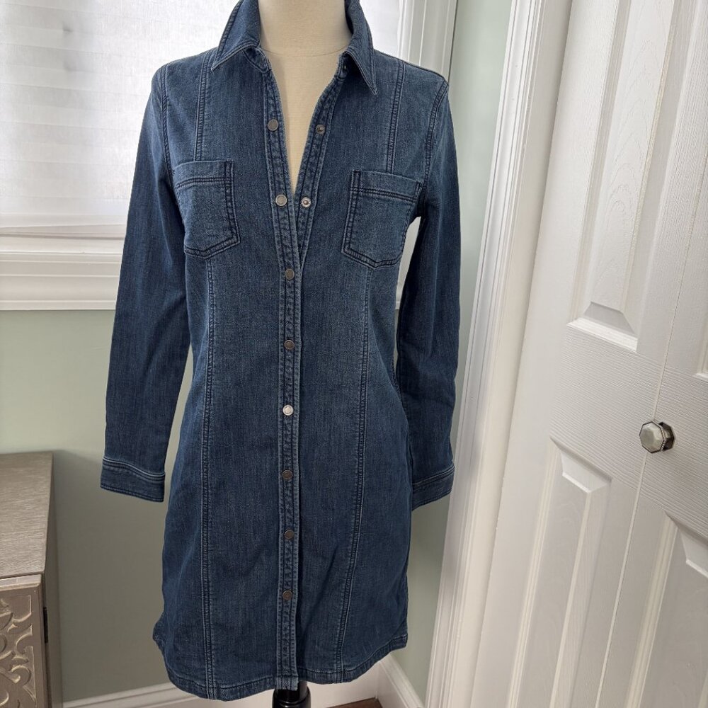 Splendid Stretch Snap Front Denim Dress/Duster, Size Small, NWT